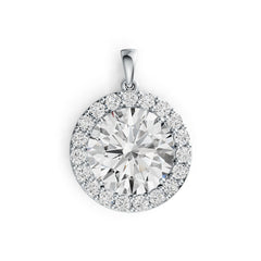 Sterling Silver Semi Mount Pendant Setting Round RD 15x15mm Halo DHJ