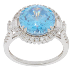 Platinum Semi Mount Ring Setting Round RD 12x12mm Halo W/ Diamond Accent Syzjewelry