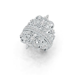 Platinum Semi Mount Ring Setting Round RD 3x3mm Diamond Accent DHJ