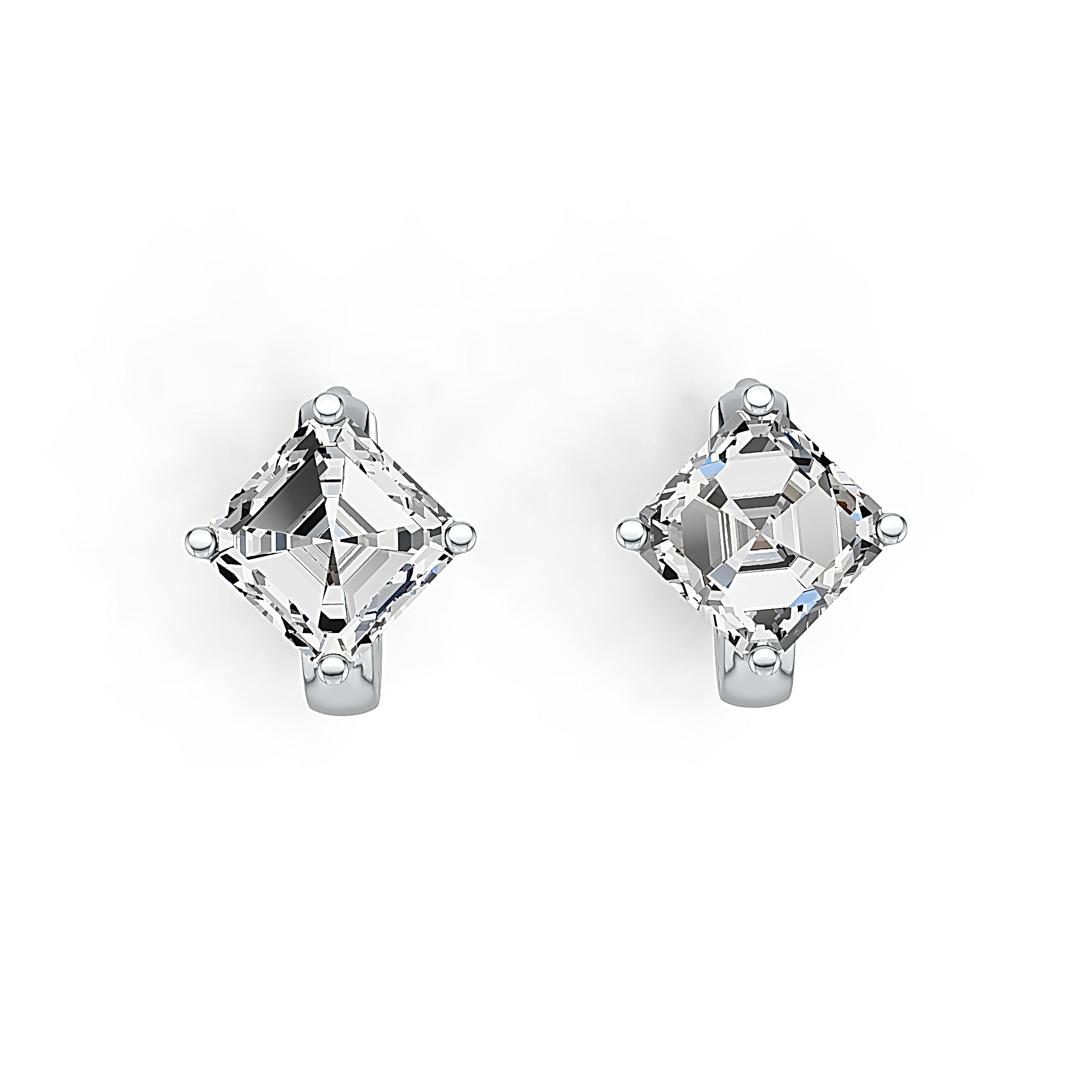 Sterling Silver Semi Mount Earrings Setting Emerald OCT 7X7mm DHJ