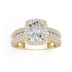 18K Gold Semi Mount Ring Setting Oval Ov 9x7mm Diamond Accent Syz Jewelry