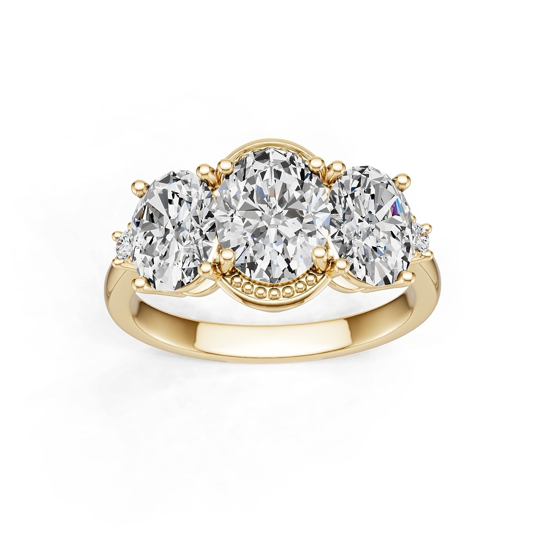 18K Gold Semi Mount Ring Setting Oval Ov 10x8mm Syz Jewelry