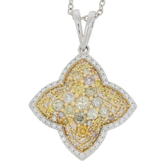 18K Gold Semi Mount Pendant Setting Round RD 3.5mm Diamond Accent DHJ