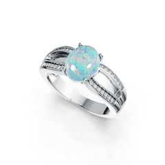 14K Gold Semi Mount Ring Setting Oval OV 10X8mm Cabochon Diamond Accent DHJ
