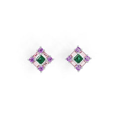 Sterling Silver Semi Mount Earrings Setting Princess SQ 3X3mm DHJ