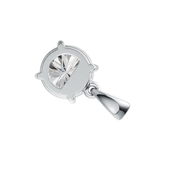 Sterling Silver Semi Mount Pendant Setting Round RD 9x9mm - Syzjewelry
