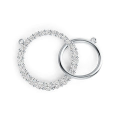 Platinum Pendant Eternity Circle Theme with White Topaz or Moissanite Diamond Accent DHJ