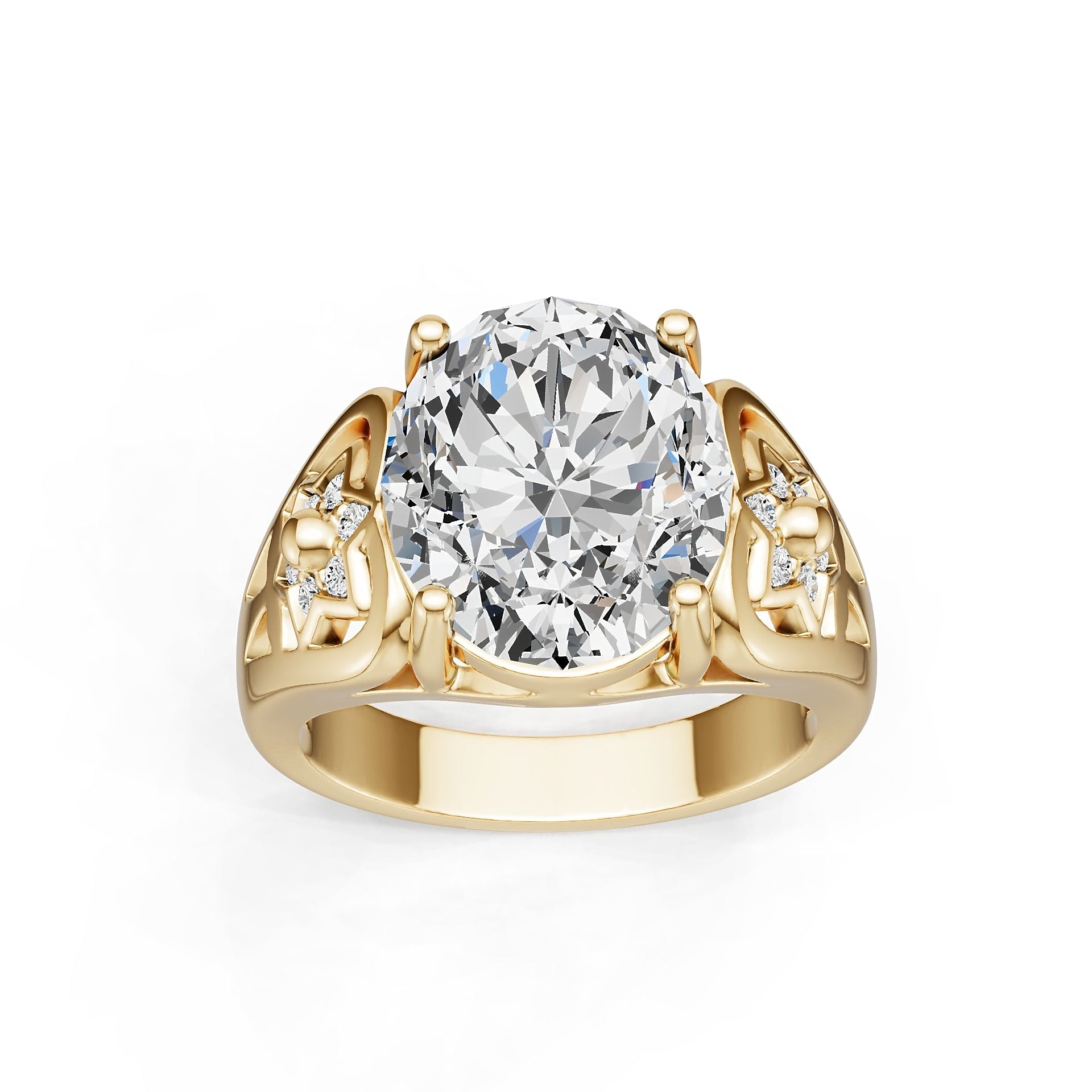 14K Gold Semi Mount Ring Setting Oval OV 12X10mm Syzjewelry