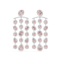 Platinum Semi Mount Earrings Setting Oval Ov 8x6mm Diamond Accent Syz Jewelry