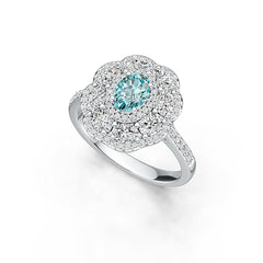 Platinum Semi Mount Ring Setting Oval OV 7X5mm Diamond Accent DHJ