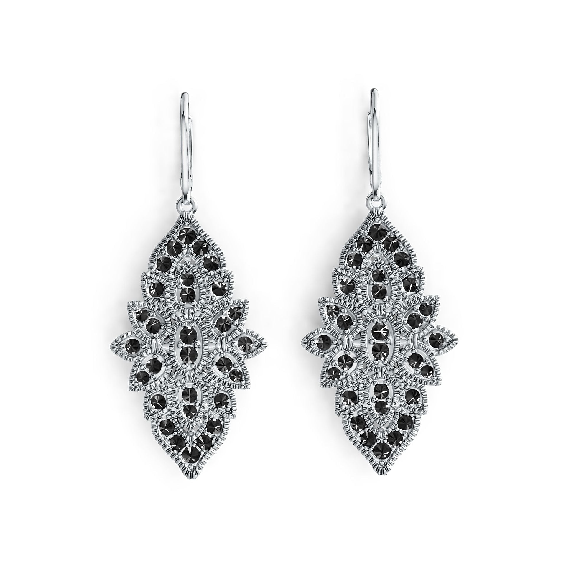 14K Gold Dangling Earrings with or Moissanite Diamond Accent DHJ