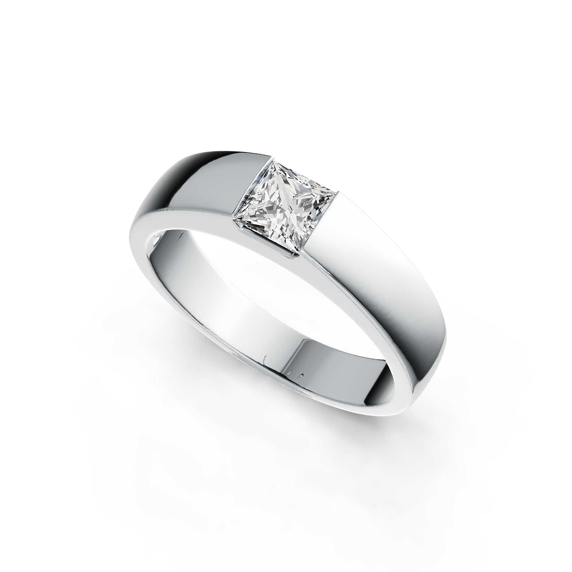 18K Gold Semi Mount Ring Setting Princess SQ 5x5mm DHJ