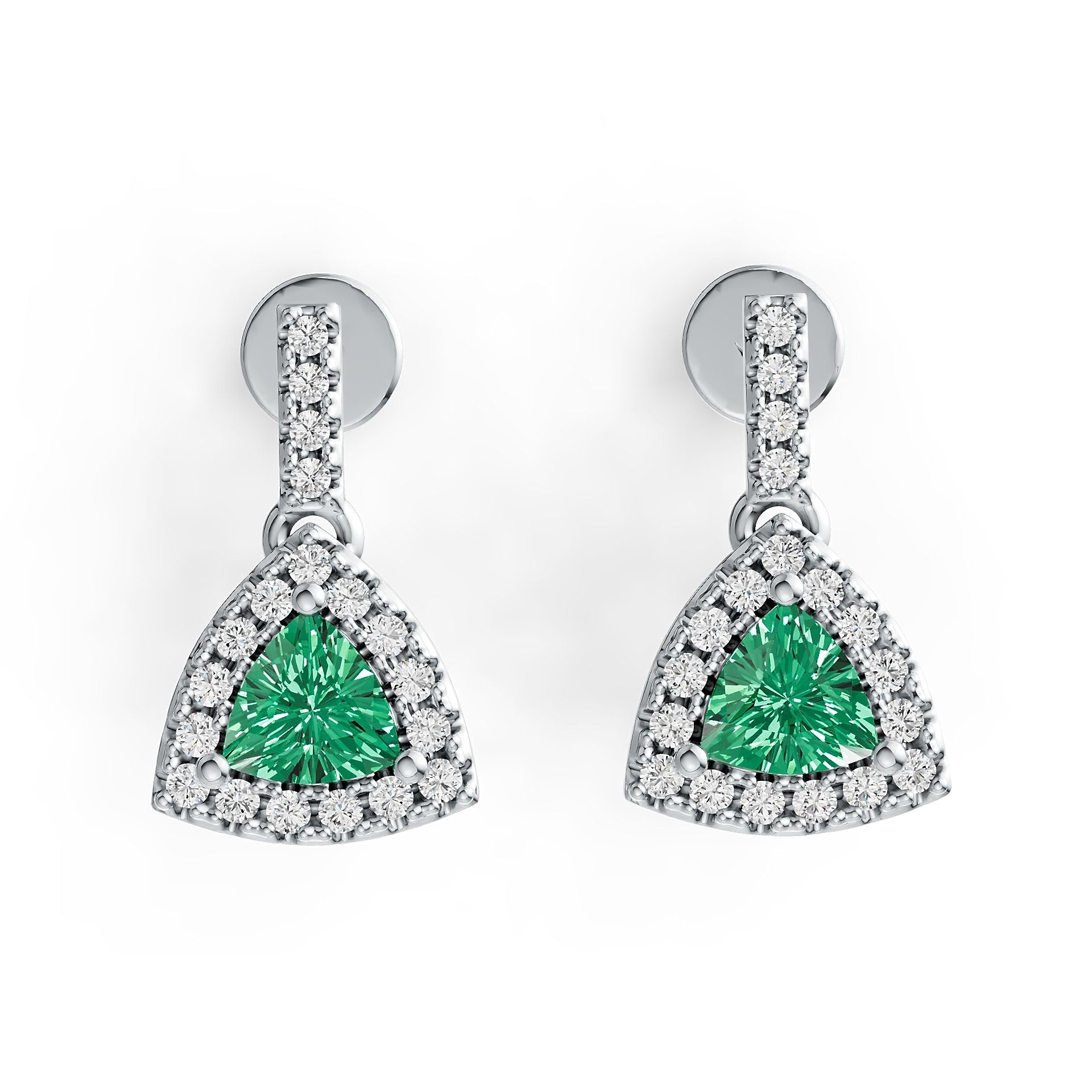 Sterling Silver Semi Mount Earrings Setting Trillion TL 4X4mm DHJ