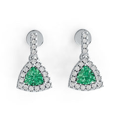 Sterling Silver Semi Mount Earrings Setting Trillion TL 4X4mm DHJ