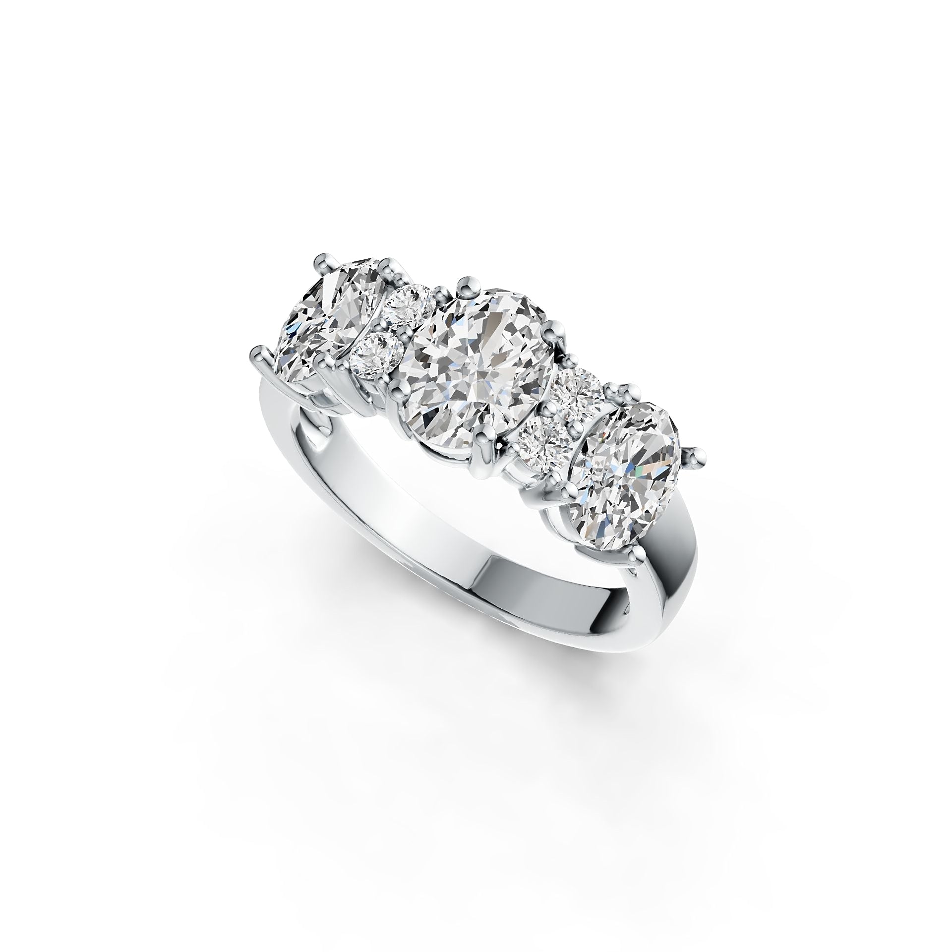 Platinum Semi Mount Ring Setting Oval OV 8X6mm OV 7X5mm with Diamond Accent DHJ