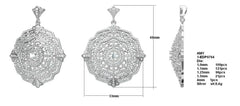 14K Gold Semi Mount Pendant Setting Round RD 4x4mm Diamond Accent DHJ