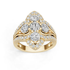 18K Gold Semi Mount Ring Setting Round Ro 6x6mm Diamond Accent Syz Jewelry