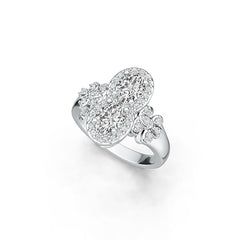 18K Gold Semi Mount Ring Setting Oval OV 7X5mm Diamond Accent DHJ