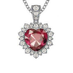 18K Gold Semi Mount Pendant Setting Heart HT 9X9mm Diamond Accent DHJ
