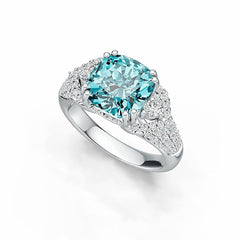 14K Gold Semi Mount Ring Setting Cushion CU 9X9mm Diamond Accent DHJ