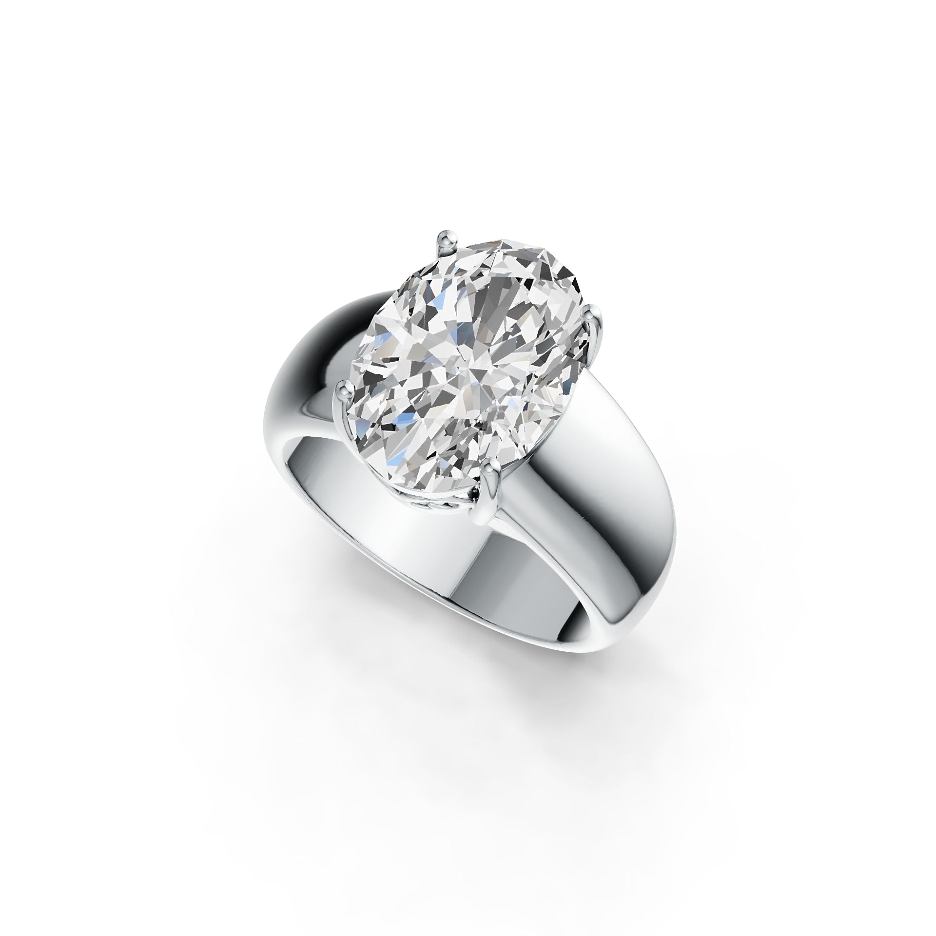 14K Gold Semi Mount Ring Setting Oval OV 14X10mm Solitaire DHJ