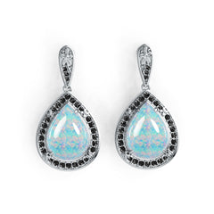 10K Gold Semi Mount Earrings Setting Pear PE 16X12mm Cabochon Moissanite Accent DHJ