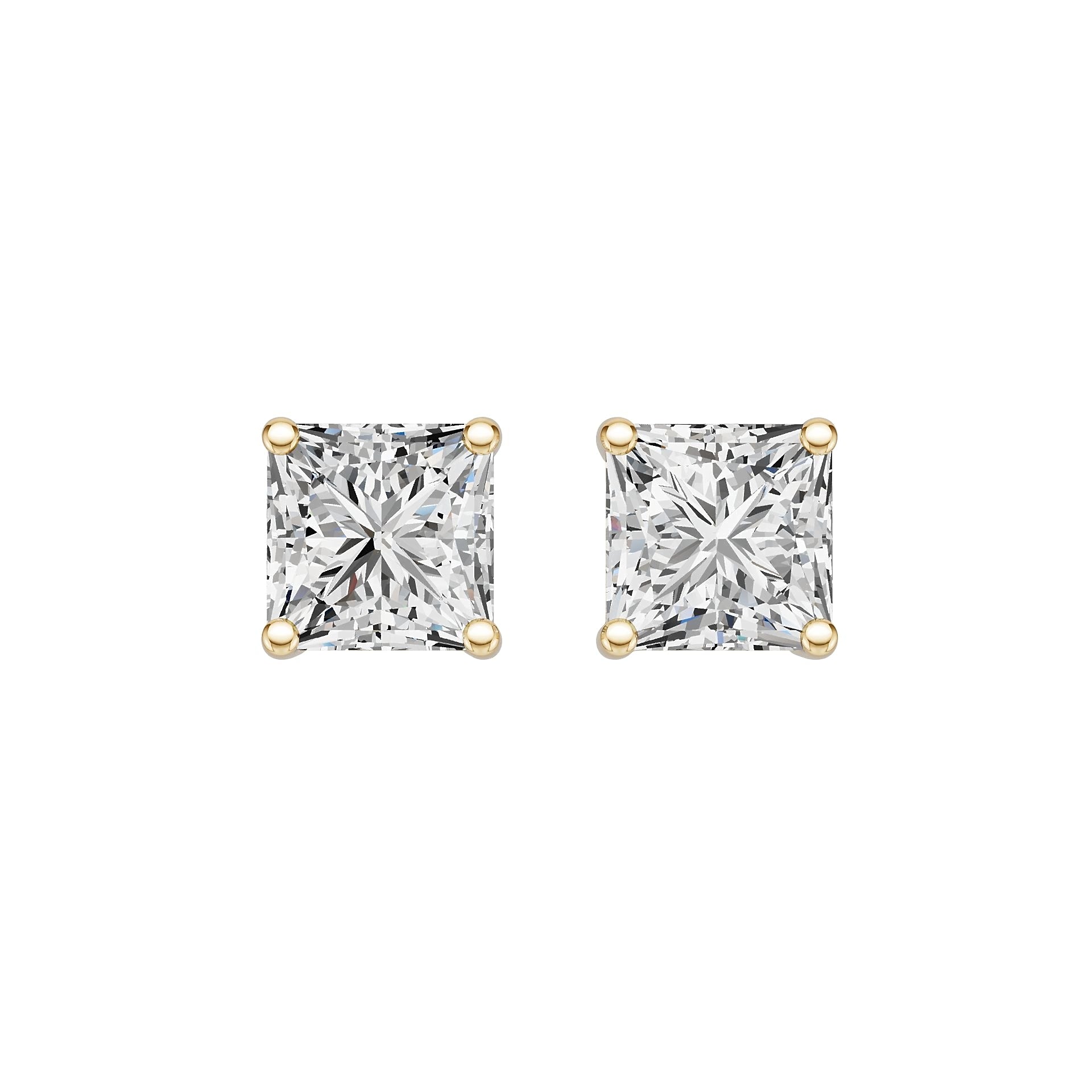 10K Gold Semi Mount Earrings Setting Princess Pr 6x6mm Syz Jewelry