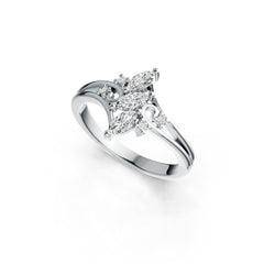 18K Gold Semi Mount Ring Setting Marquise MQ 6X3mm Diamond Accent DHJ