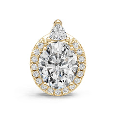 Platinum Semi Mount Pendant Setting Oval Ov 11x9mm Diamond Accent Syz Jewelry