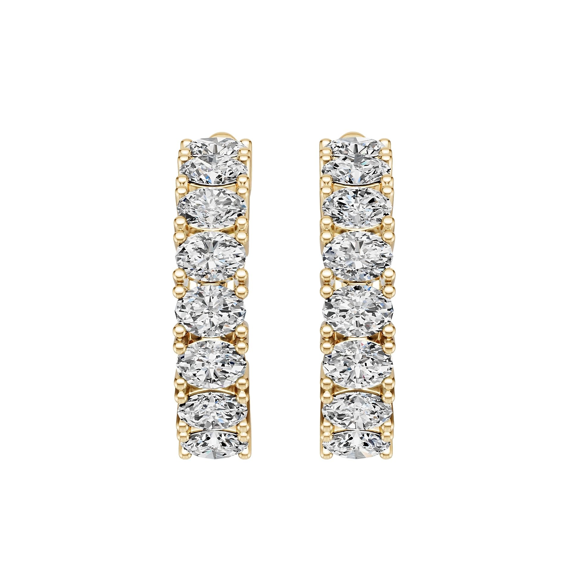 14K Gold Semi Mount Earrings Setting Oval Ov 4x3mm Diamond Accent Syz Jewelry