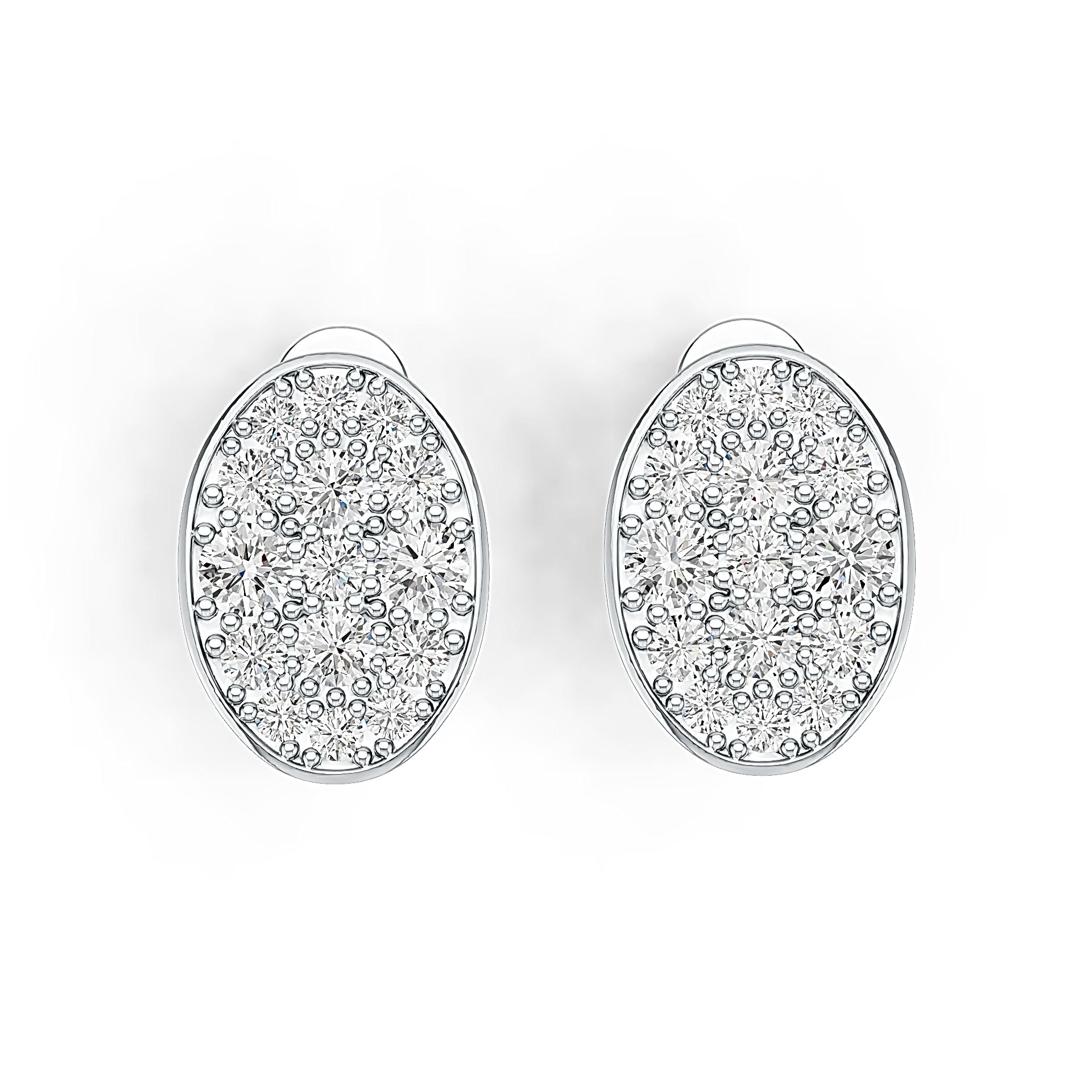 10K Gold Semi Mount Earrings Setting Round RD 3.5mm Moissanite Accent DHJ