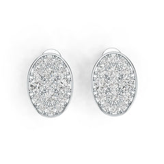 10K Gold Semi Mount Earrings Setting Round RD 3.5mm Moissanite Accent DHJ