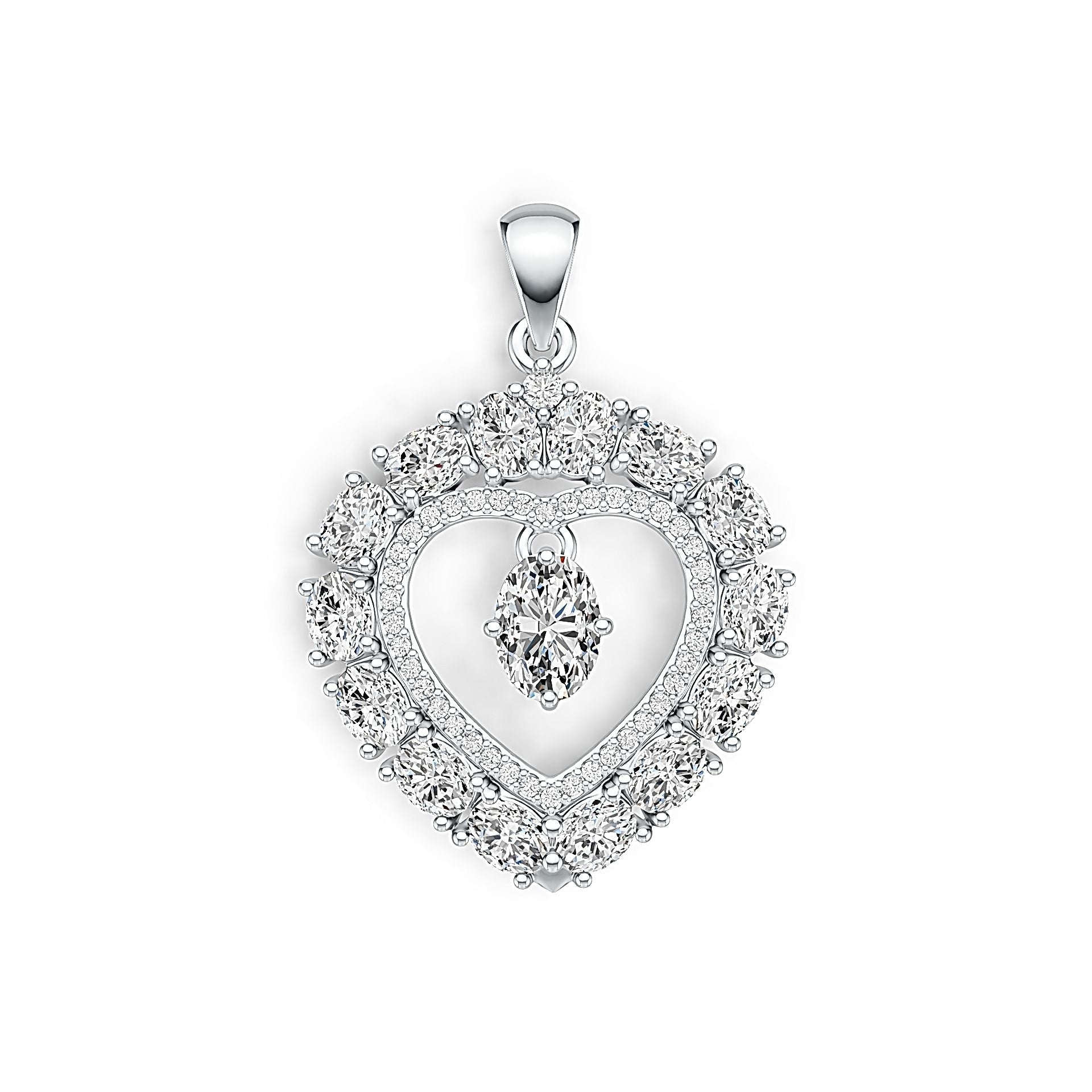 14K Gold Semi Mount Pendant Setting Oval OV 7X5mm Diamond Accent DHJ