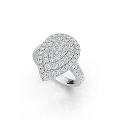 10K Gold Pear-Shaped Ring with White Topaz or Moissanite Moissanite Accent DHJ