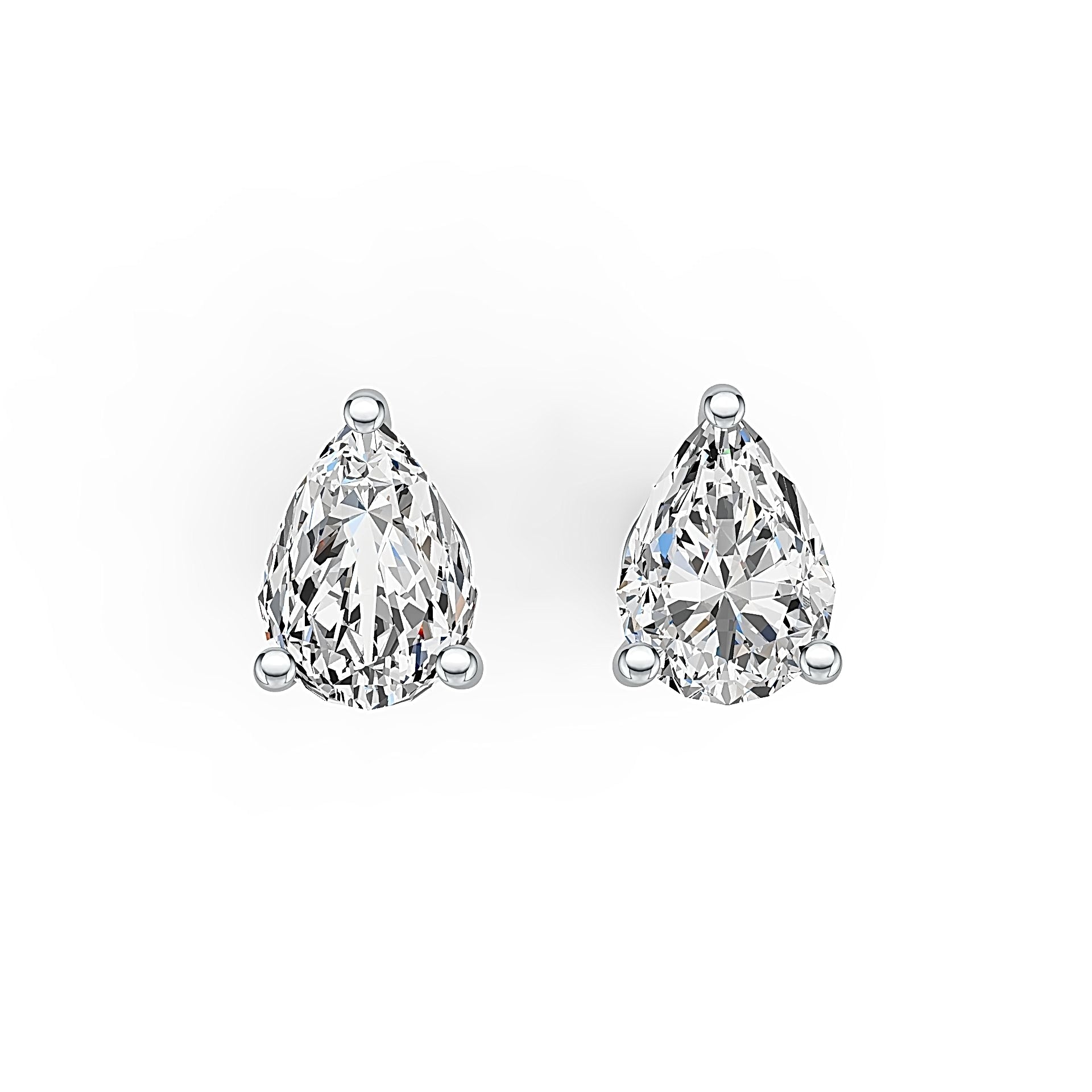 Platinum Semi Mount Earrings Setting Pear PE 7X5mm Simple Stud DHJ