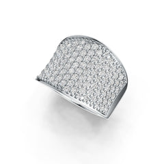 Platinum Pave Cluster Ring Saddle with White Topaz or Moissanite Diamond Accent DHJ