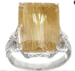 18K Gold Semi Mount Ring Setting Emerald OCT 20X15mm Cocktail Ring Art Nouveau DHJ