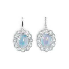 18K Gold Semi Mount Earrings Setting Oval OV 16X12mm Cabochon DHJ