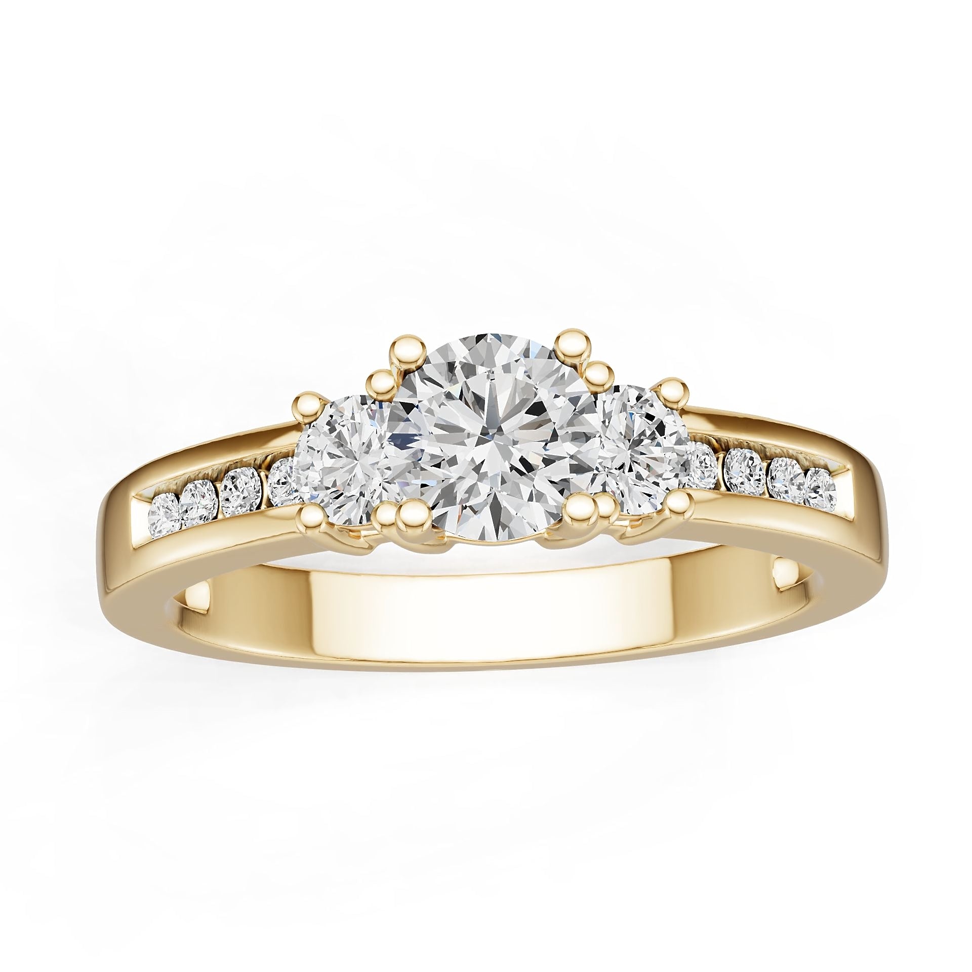 14K Gold Semi Mount Ring Setting Round Ro 6x6mm Diamond Accent Syz Jewelry