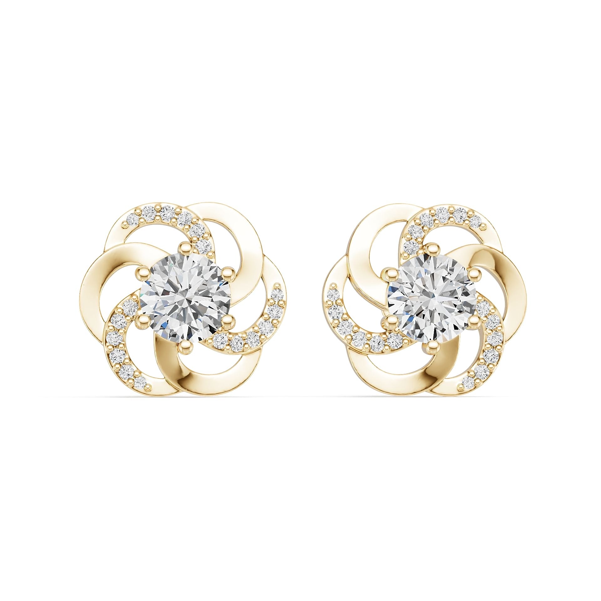 Platinum Semi Mount Earrings Setting Round Ro 6x6mm Diamond Accent Syz Jewelry