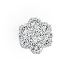 Sterling Silver Semi Mount Ring Setting Round RD 6x6mm Flower Theme DHJ