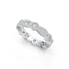 18K Gold Semi Mount Ring Setting Round RD 3x3mm Diamond Accent DHJ