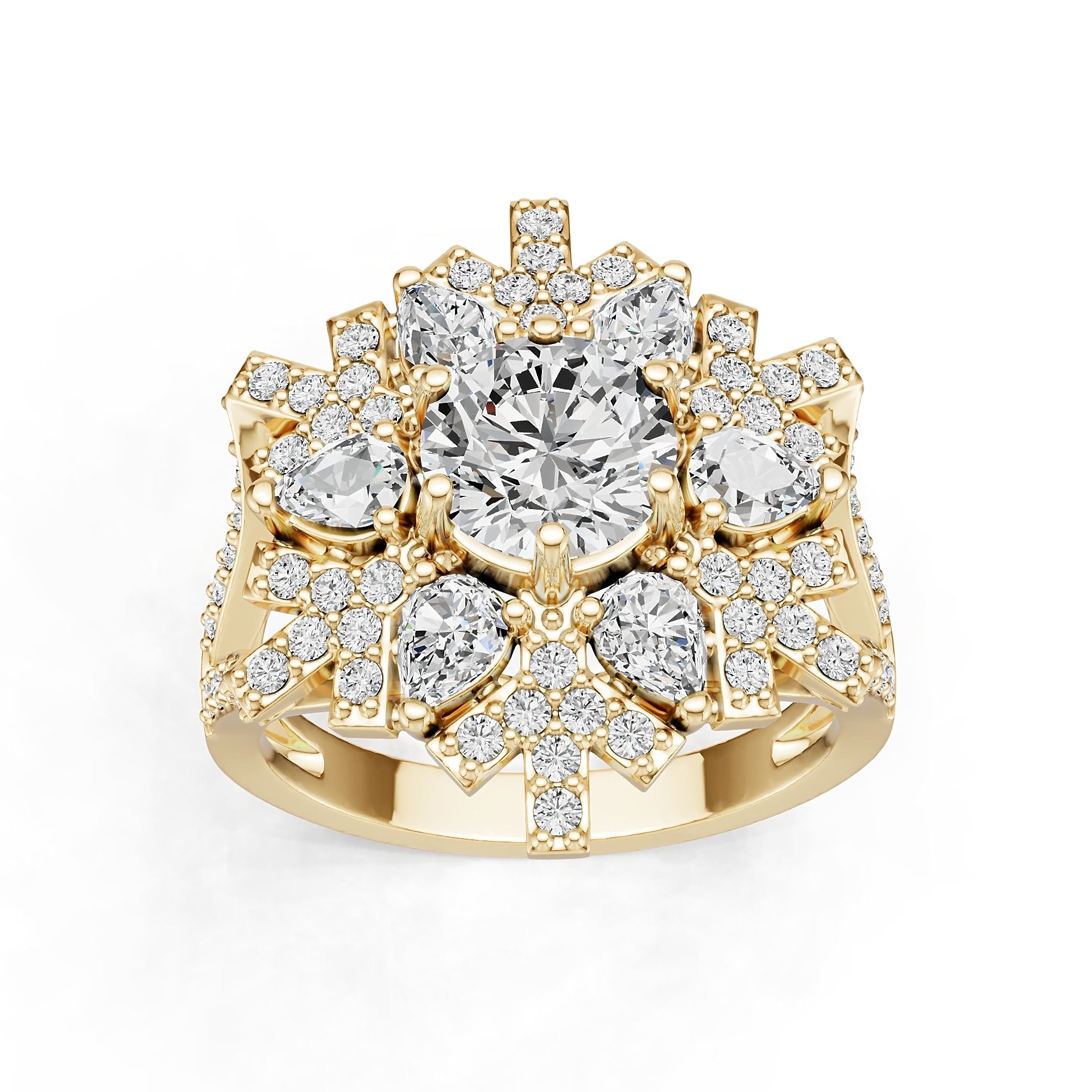 18K Gold Semi Mount Ring Setting Round Ro 4x3mm Syz Jewelry