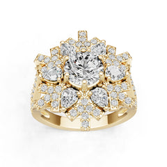 18K Gold Semi Mount Ring Setting Round Ro 4x3mm Syz Jewelry