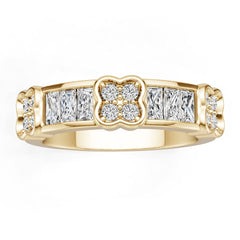 14K Gold Semi Mount Ring Setting Princess Pr 4x2mm Diamond Accent Syz Jewelry