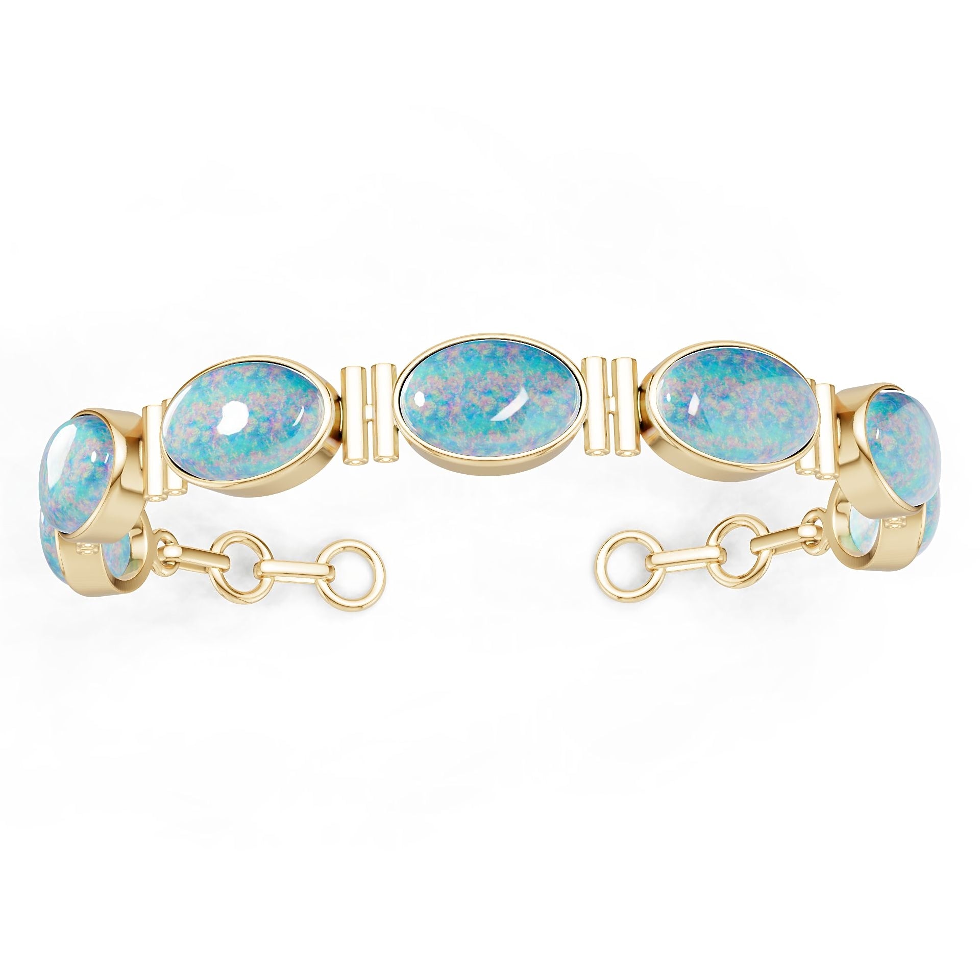 10K Gold Semi Mount Bracelet Setting Round Ro 15x10mm Syz Jewelry