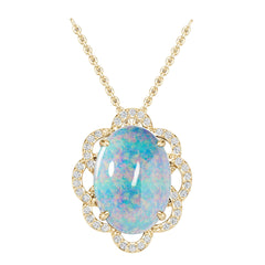 14K Gold Semi Mount Pendant Setting Round Ro 14x10mm Diamond Accent Syz Jewelry