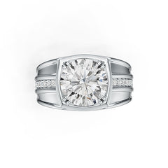 Sterling Silver Semi Mount Ring Setting RD 11x11mm Men's Ring Syzjewelry