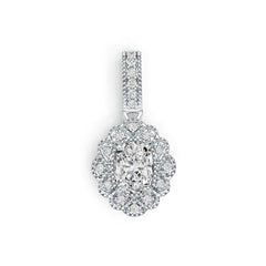 Sterling Silver Semi Mount Pendant Setting Cushion CU 8X6mm DHJ