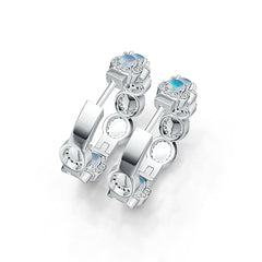 Platinum Semi Mount Earrings Setting Oval OV 4X3mm Diamond Accent DHJ